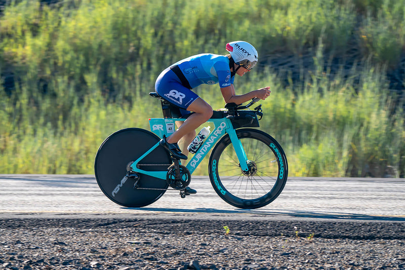 Kelly Fillnow riding a cool mint QR