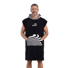 HOODED PONCHO TOWEL: FLOW BLACK