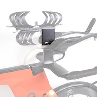 Bicycle with a gray bike rack on a white background
