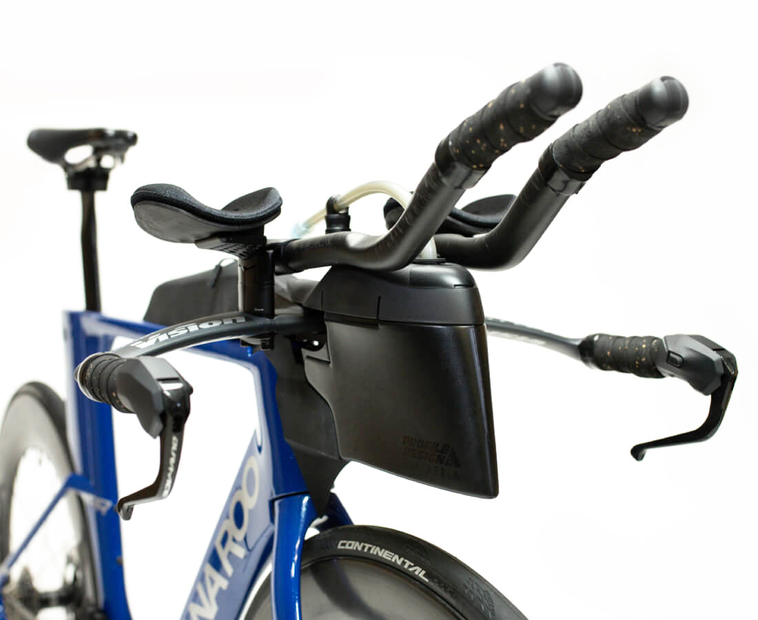 Cockpit Vision TFA em uma bicicleta de triatlo Quintana Roo V-PR