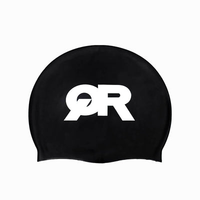 Black QR swim cap